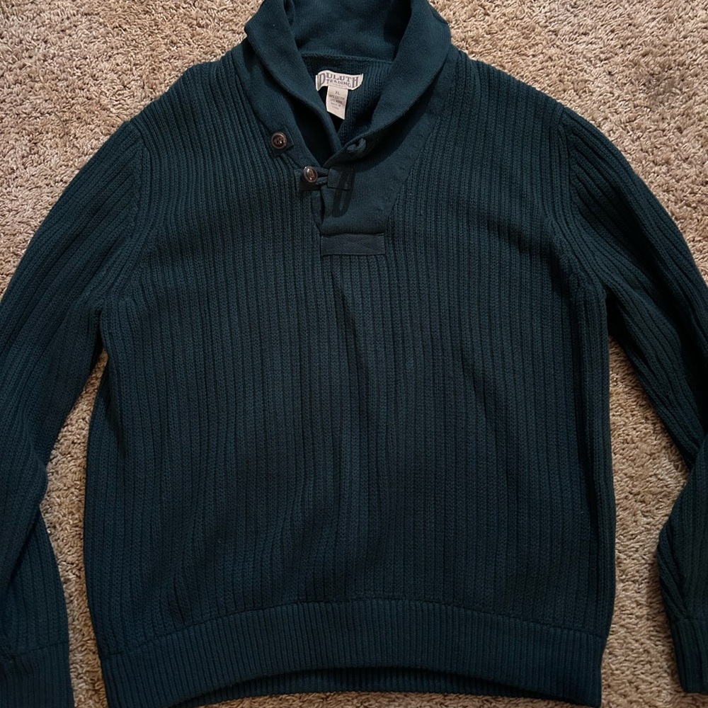 Duluth Trading Co Men's Green Turtleneck Sweater